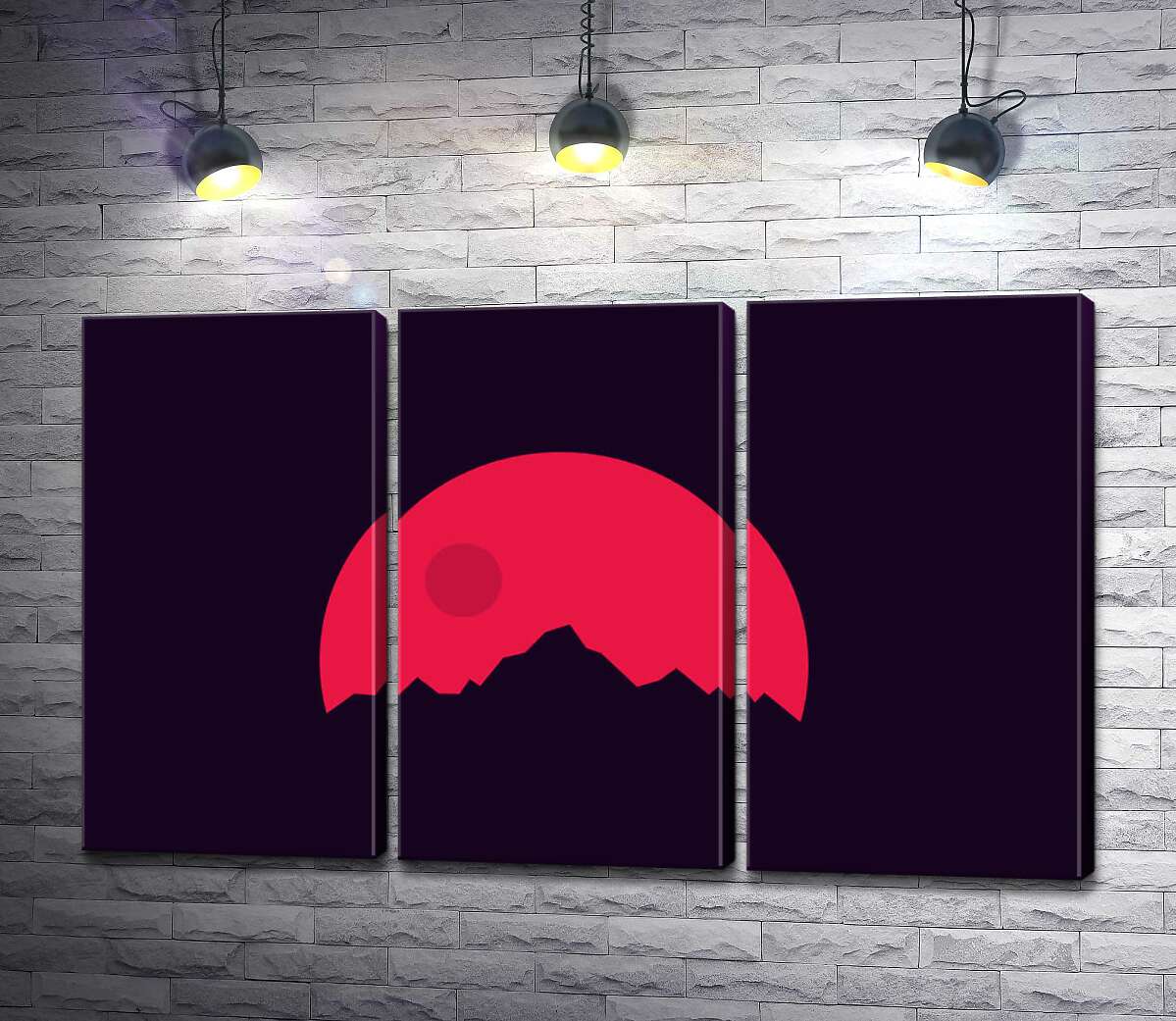 

Модульная картина ArtPoster Красный круг солнца взошел над острыми шпилями гор 132x81 см Модуль №11