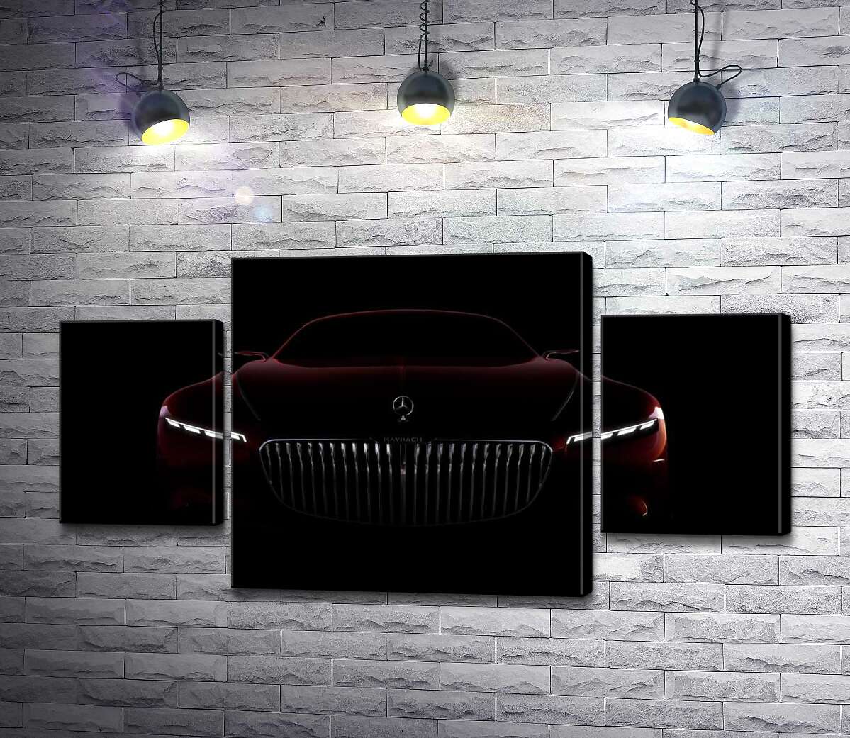 

Модульная картина ArtPoster Красный силуэт автомобиля Mercedes-Maybach S-Class 131x70 см Модуль №7