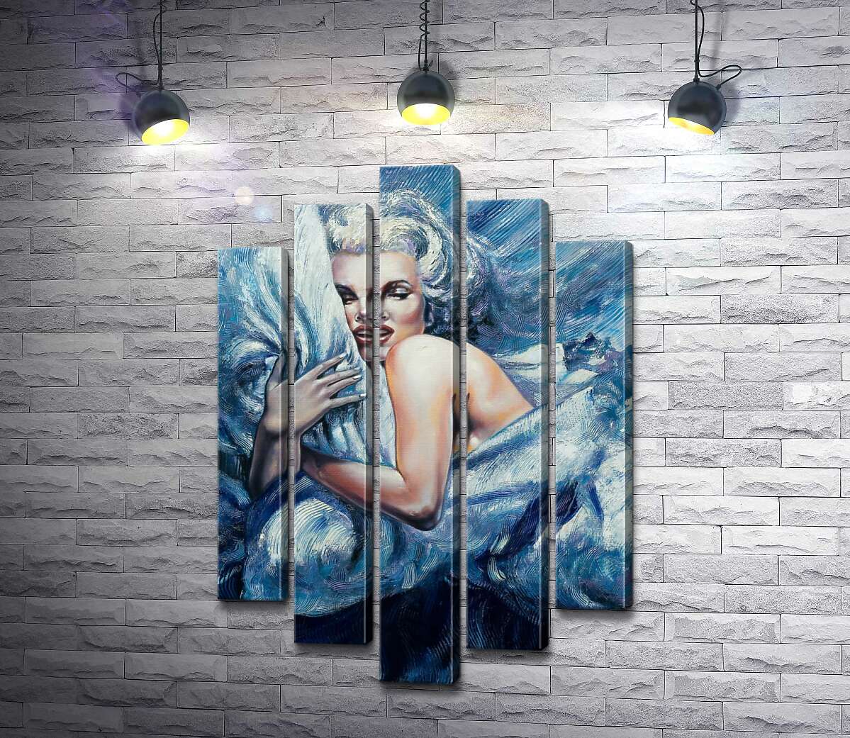 

Модульная картина ArtPoster Леди в постели нежно обнимает подушку 100x153 см Модуль №26