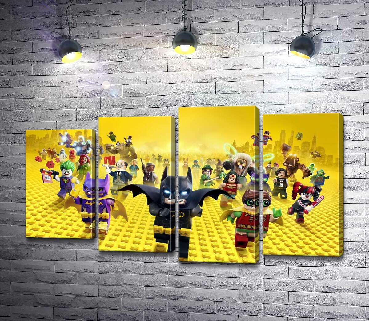 

Модульная картина ArtPoster Лего Бэтмен спешит спасать мир на постере к фильму "Lego Фильм: Бэтмен" (The Lego Batman Movie) 100x58 см Модуль №21