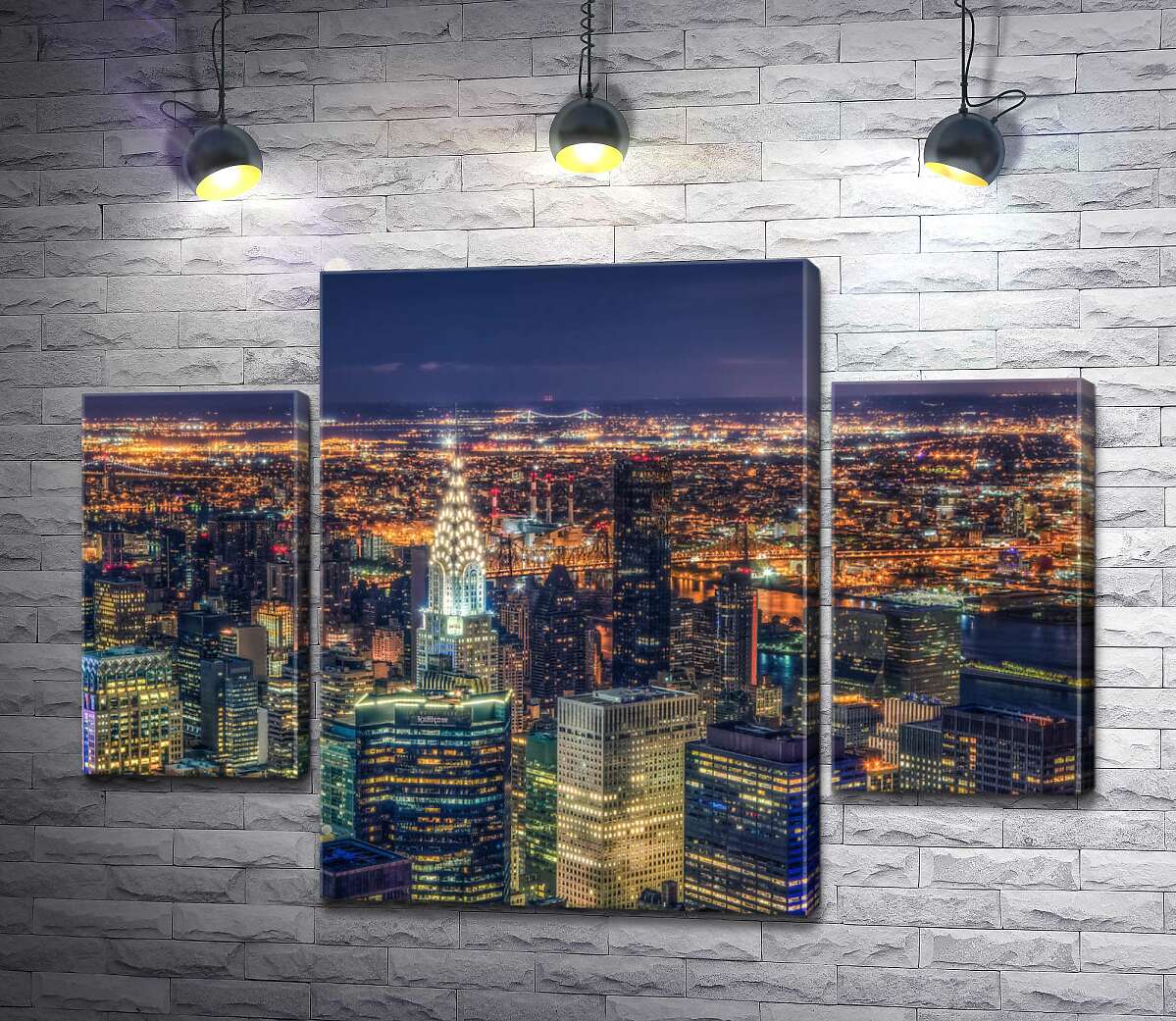 

Модульная картина ArtPoster Мозаика огней ночного Нью-Йорка 80x59 см Модуль №7