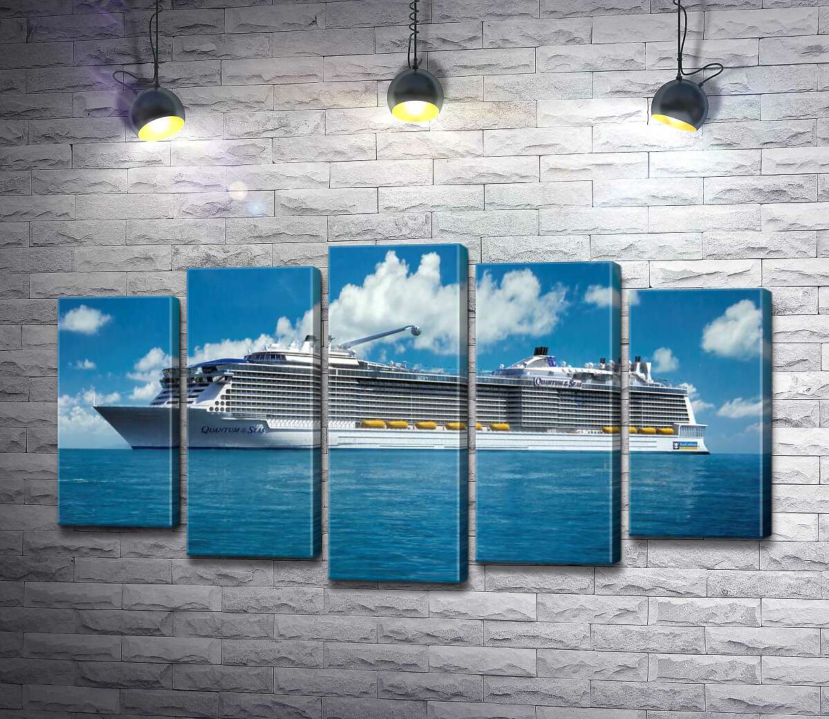 

Модульная картина ArtPoster Круизное судно "Quantum of the Seas" плывет спокойными водами океана 100x58 см Модуль №26