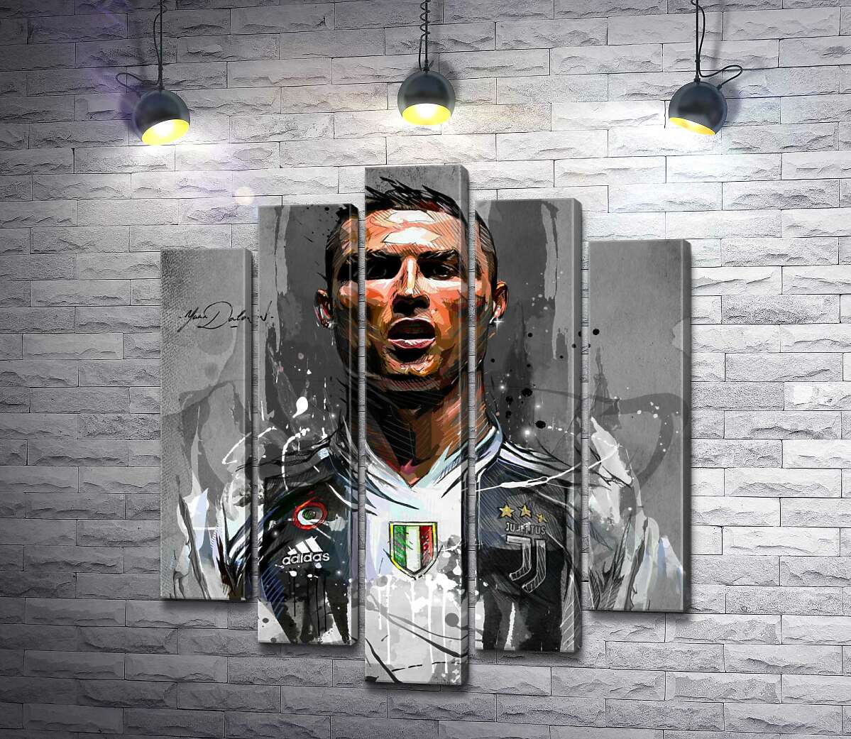 

Модульная картина ArtPoster Легендарный футболист Криштиану Роналду (Cristiano Ronaldo) в азарте игры 130x150 см Модуль №26