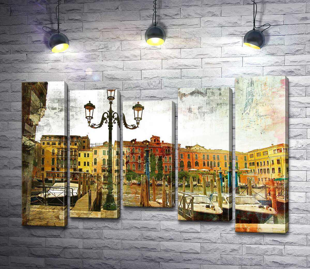 

Модульная картина ArtPoster Красочная пристань в венецианском канале 100x68 см Модуль №28