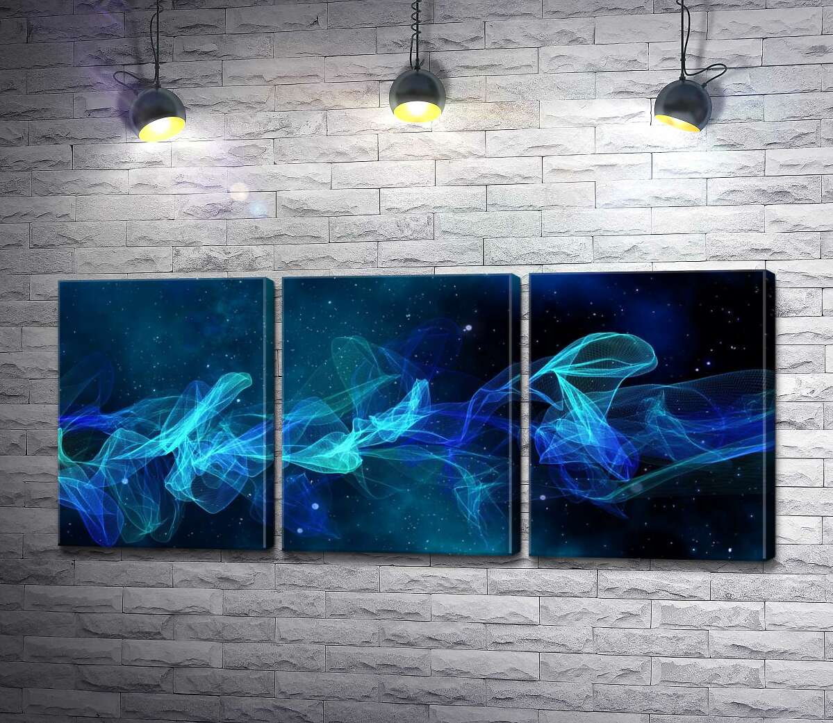 

Модульная картина ArtPoster Магическая дымка голубого дыма 102x45 см Модуль №11