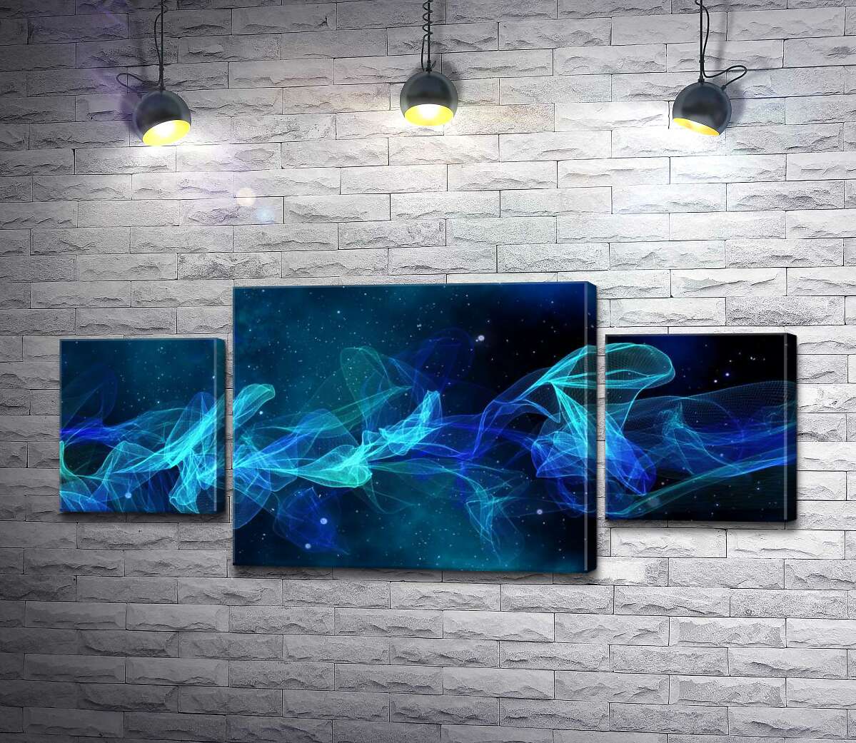 

Модульная картина ArtPoster Магическая дымка голубого дыма 100x45 см Модуль №7