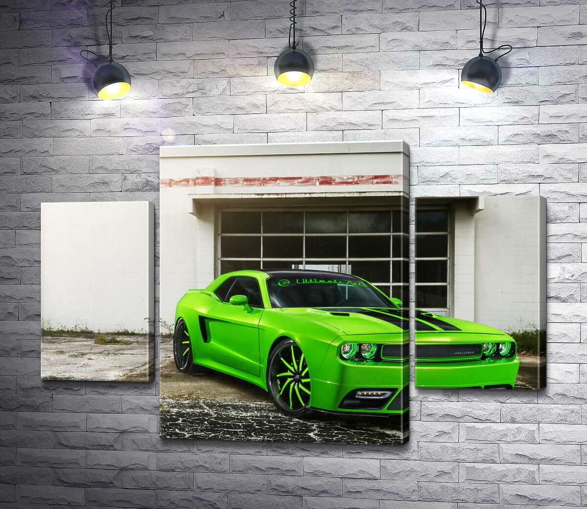 

Модульная картина ArtPoster Лаймовой оттенок автомобиля Dodge Challenger STR8 131x89 см Модуль №7