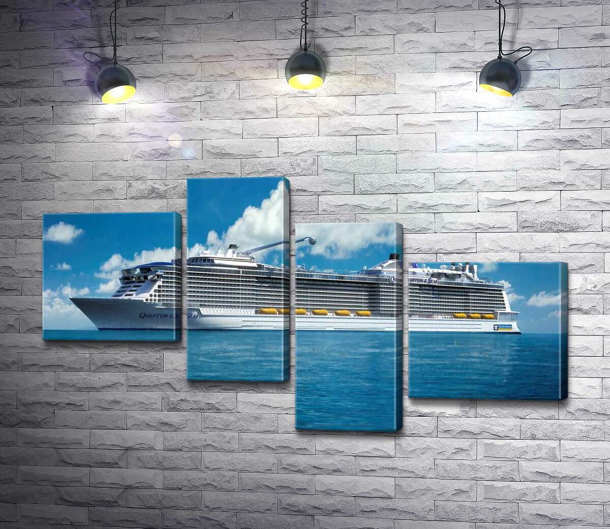 

Модульная картина ArtPoster Круизное судно "Quantum of the Seas" плывет спокойными водами океана 130x74 см Модуль №20