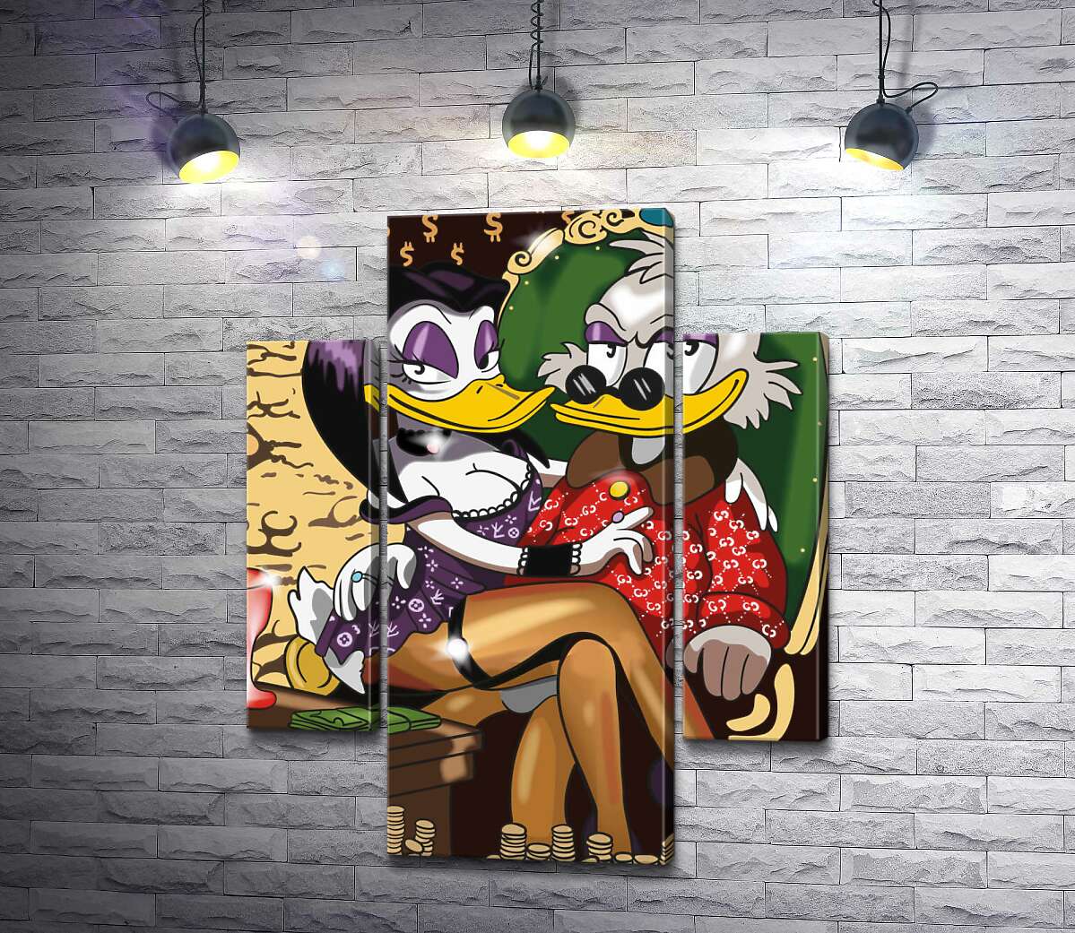 

Модульная картина ArtPoster Магика де Гипноз (Magica De Spell) соблазнительно сидит на руках у Скруджа МакДака (Scrooge McDuck) 131x164 см Модуль №7