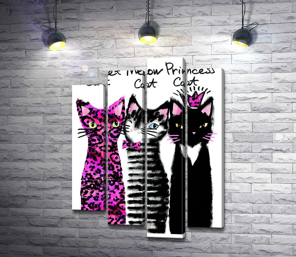 

Модульная картина ArtPoster Коты с розовыми акцентами 100x138 см Модуль №21