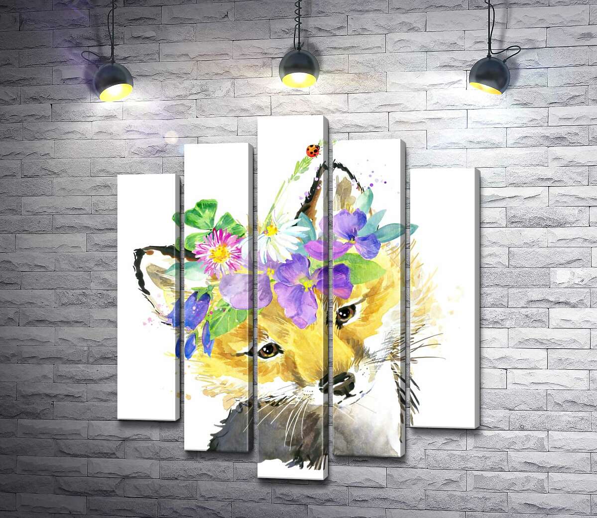 

Модульная картина ArtPoster Лиса в венке из полевых цветов 130x156 см Модуль №26