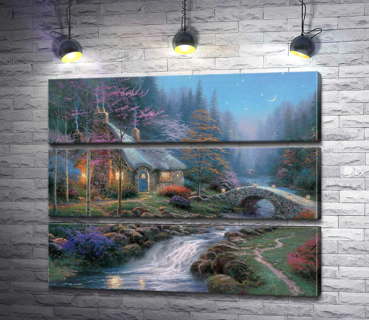 

Модульная картина ArtPoster Коттедж в сумерках (Twilight cottage) - Томас Кинкейд (Thomas Kinkade) 130x105 см Модуль №13