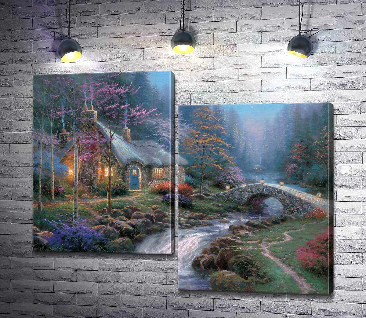 

Модульная картина ArtPoster Коттедж в сумерках (Twilight cottage) - Томас Кинкейд (Thomas Kinkade) 100x81 см Модуль №5