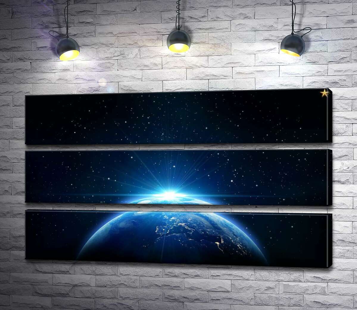

Модульная картина ArtPoster Космическое утро над Землей 130x72 см Модуль №13