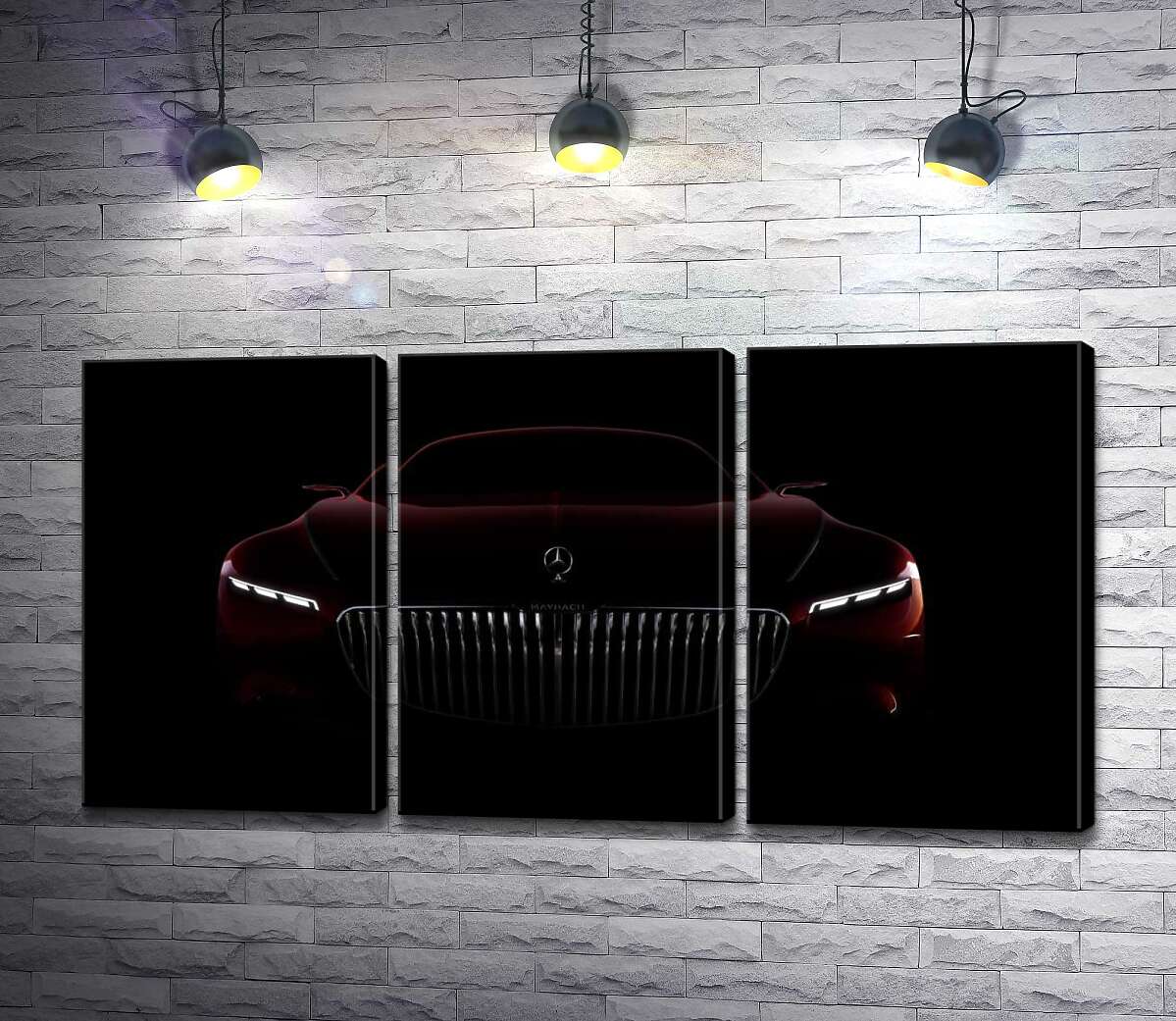 

Модульная картина ArtPoster Красный силуэт автомобиля Mercedes-Maybach S-Class 102x53 см Модуль №11
