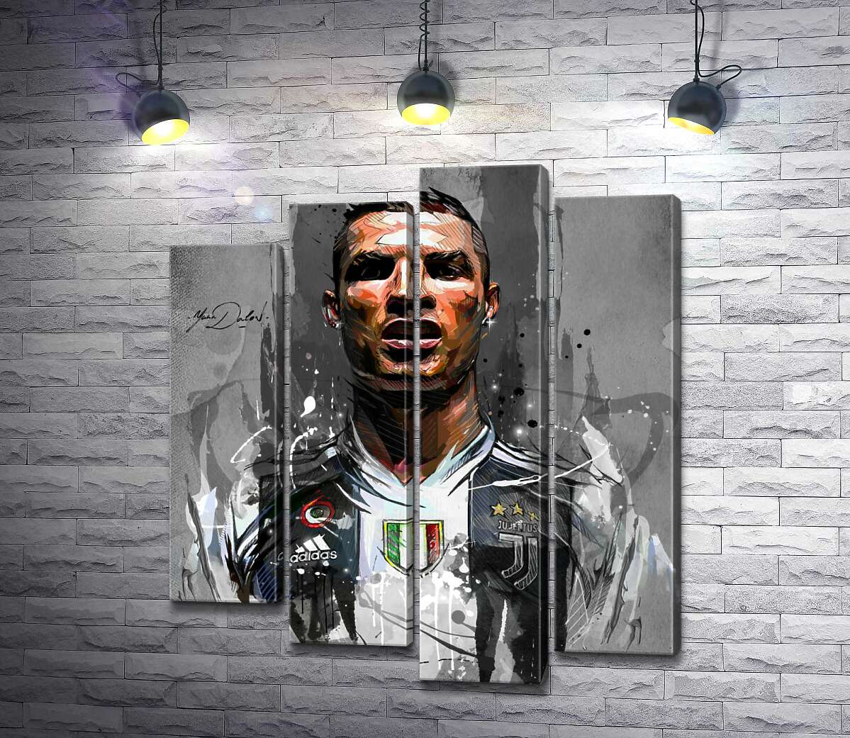 

Модульная картина ArtPoster Легендарный футболист Криштиану Роналду (Cristiano Ronaldo) в азарте игры 100x117 см Модуль №21