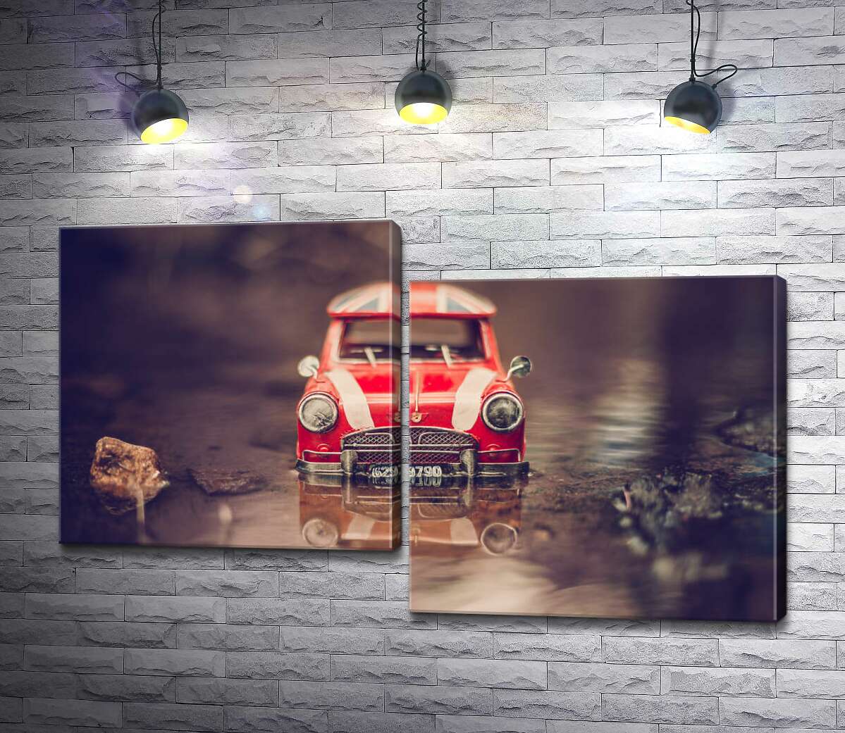 

Модульная картина ArtPoster Крошечное такси в лондонской луже 130x79 см Модуль №5