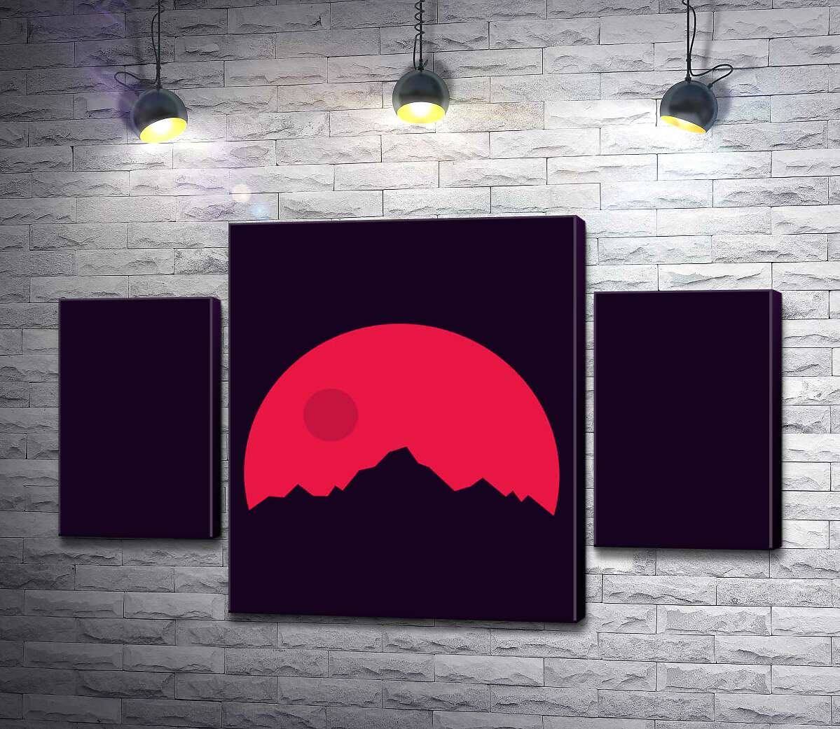 

Модульная картина ArtPoster Красный круг солнца взошел над острыми шпилями гор 100x64 см Модуль №7