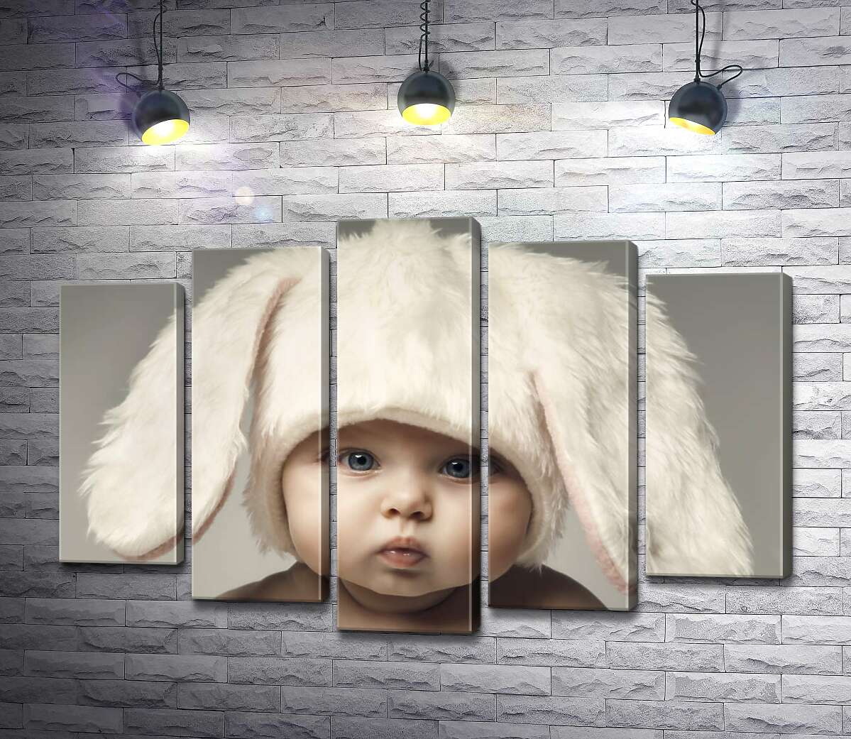 

Модульная картина ArtPoster Малыш в шапочке зайчика 130x88 см Модуль №26