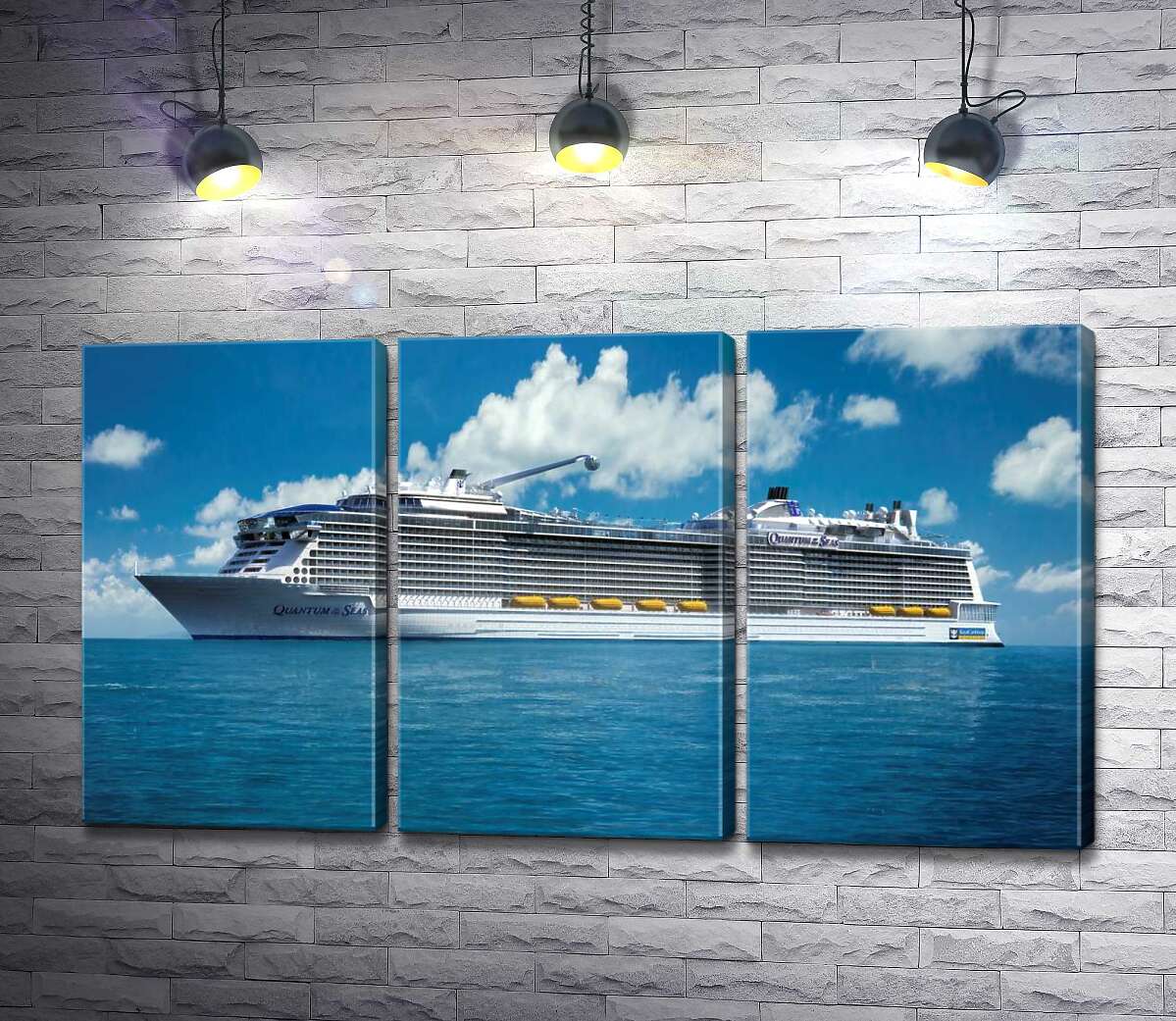 

Модульная картина ArtPoster Круизное судно "Quantum of the Seas" плывет спокойными водами океана 132x73 см Модуль №11