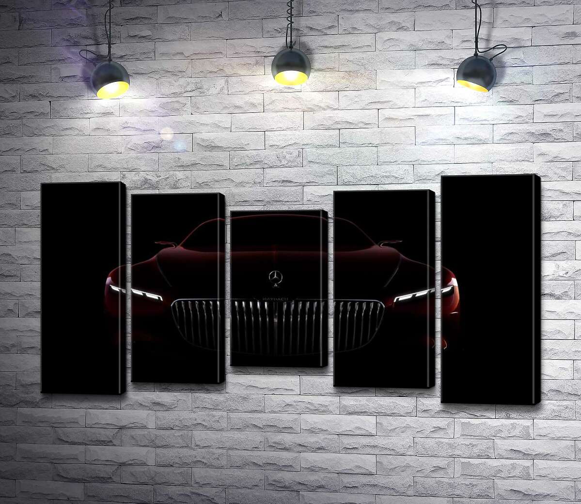 

Модульная картина ArtPoster Красный силуэт автомобиля Mercedes-Maybach S-Class 100x55 см Модуль №28