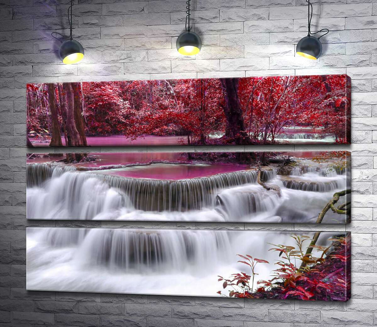 

Модульная картина ArtPoster Красные оттенки осени у водопада Эраван (Erawan falls) 90x60 см Модуль №13
