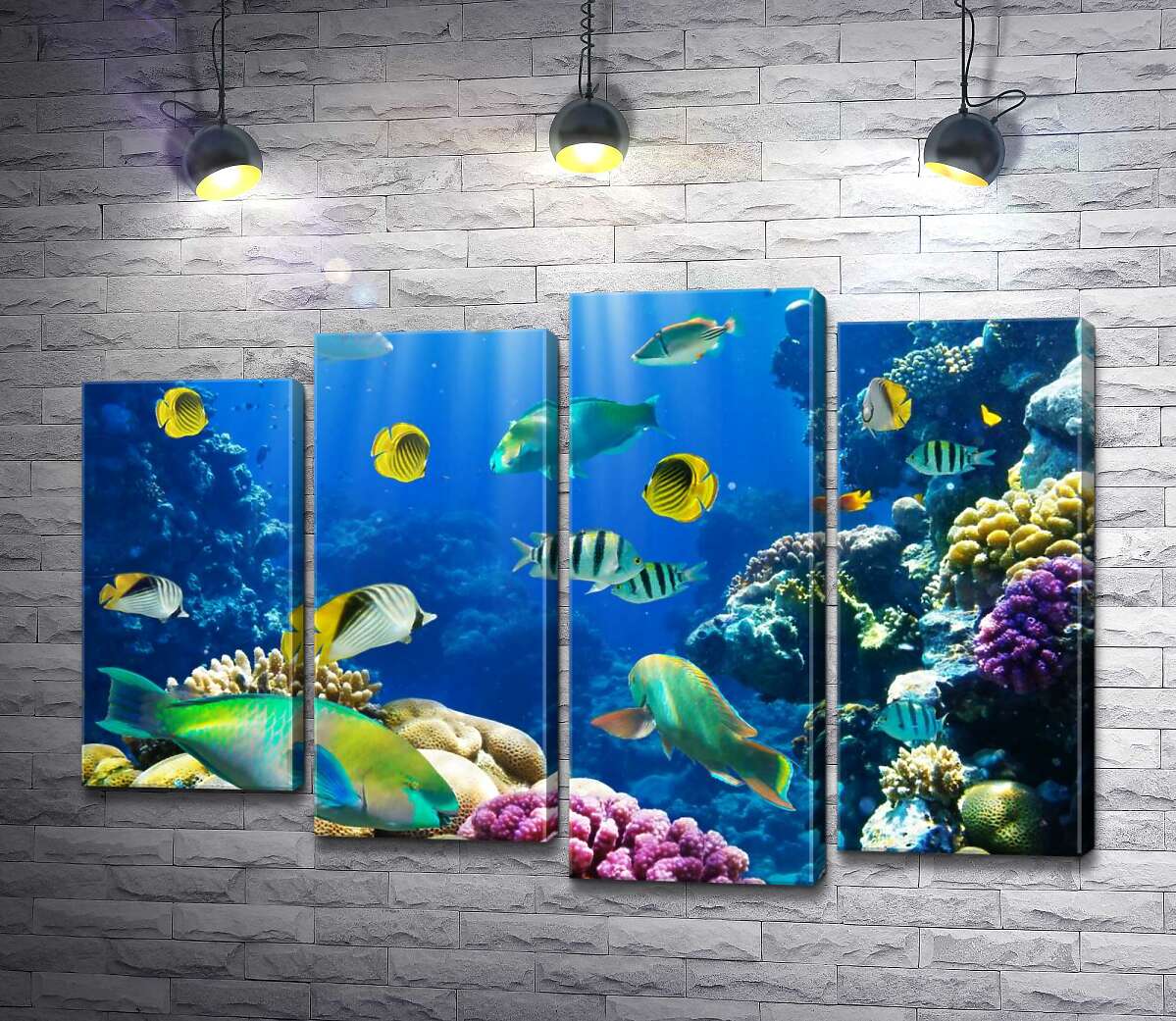 

Модульная картина ArtPoster Красота подводного мира рыб и кораллов 80x54 см Модуль №21