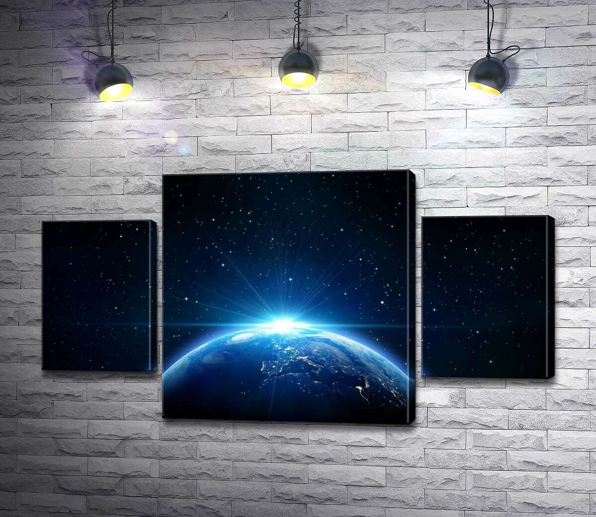 

Модульная картина ArtPoster Космическое утро над Землей 131x74 см Модуль №7