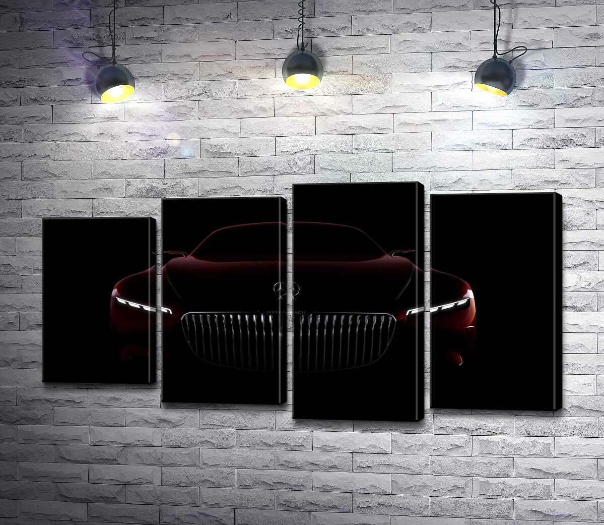 

Модульная картина ArtPoster Красный силуэт автомобиля Mercedes-Maybach S-Class 100x54 см Модуль №21