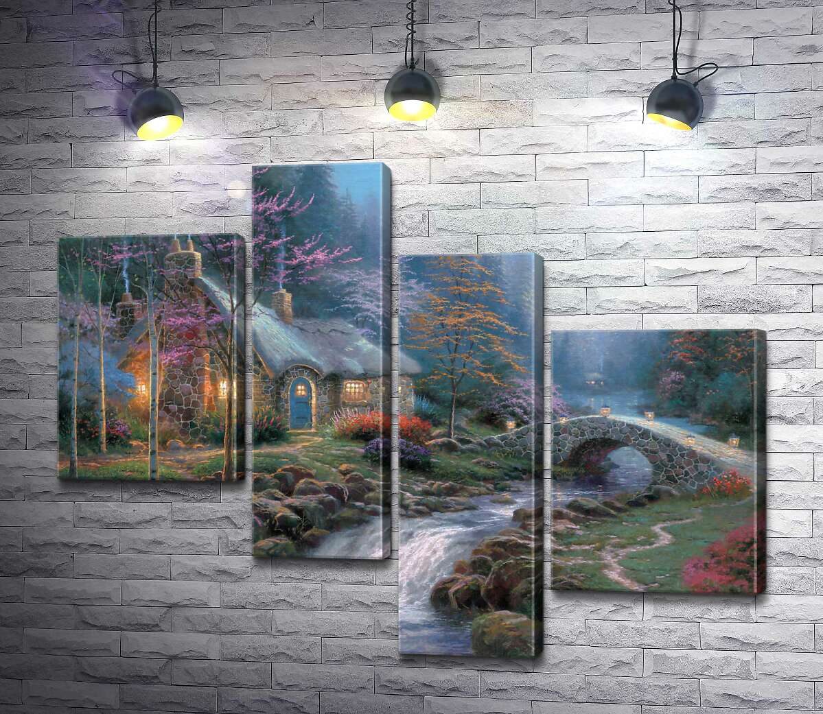 

Модульная картина ArtPoster Коттедж в сумерках (Twilight cottage) - Томас Кинкейд (Thomas Kinkade) 130x105 см Модуль №20