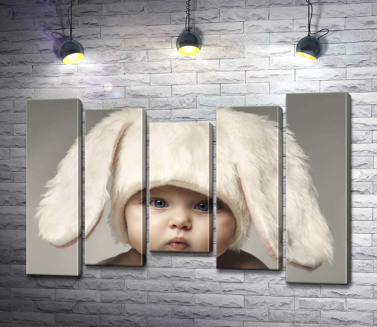 

Модульная картина ArtPoster Малыш в шапочке зайчика 130x88 см Модуль №28