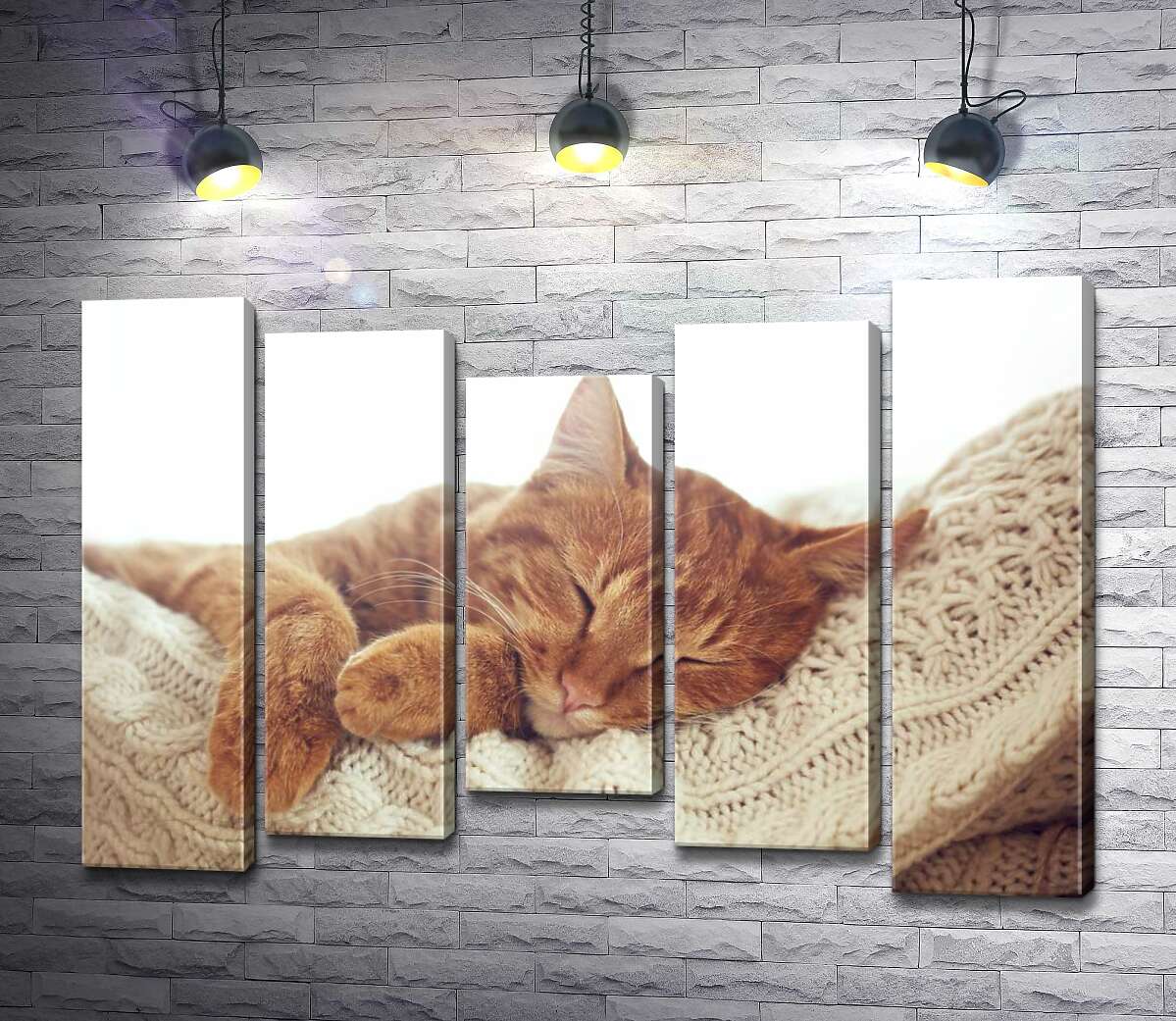 

Модульная картина ArtPoster Кот мило отдыхает на белой подушке 100x71 см Модуль №28