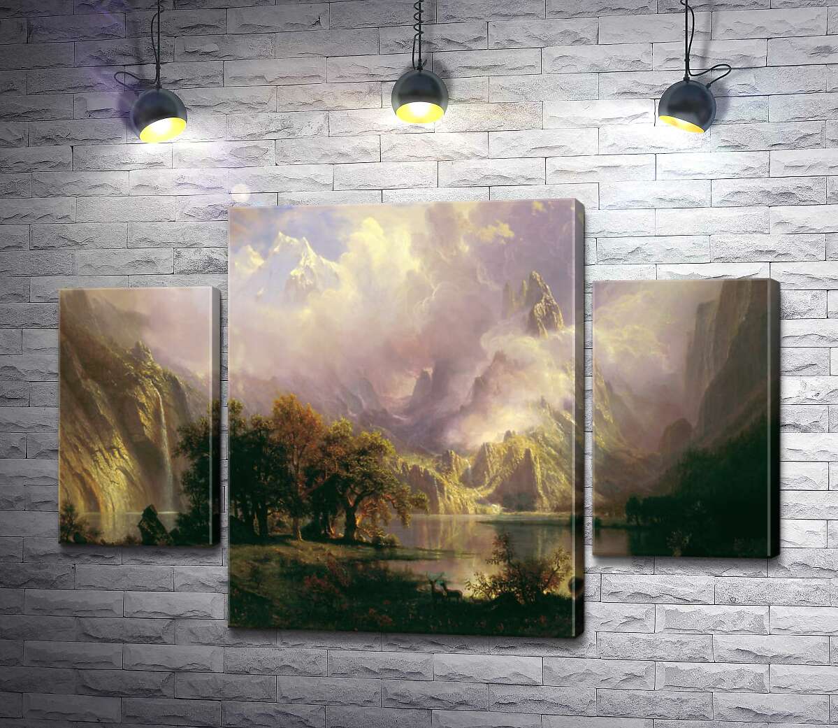 

Модульная картина ArtPoster Ландшафт каменистых гор (Rocky Mountain Landscape) – Альберт Бирштадт (Albert Bierstadt) 80x55 см Модуль №7