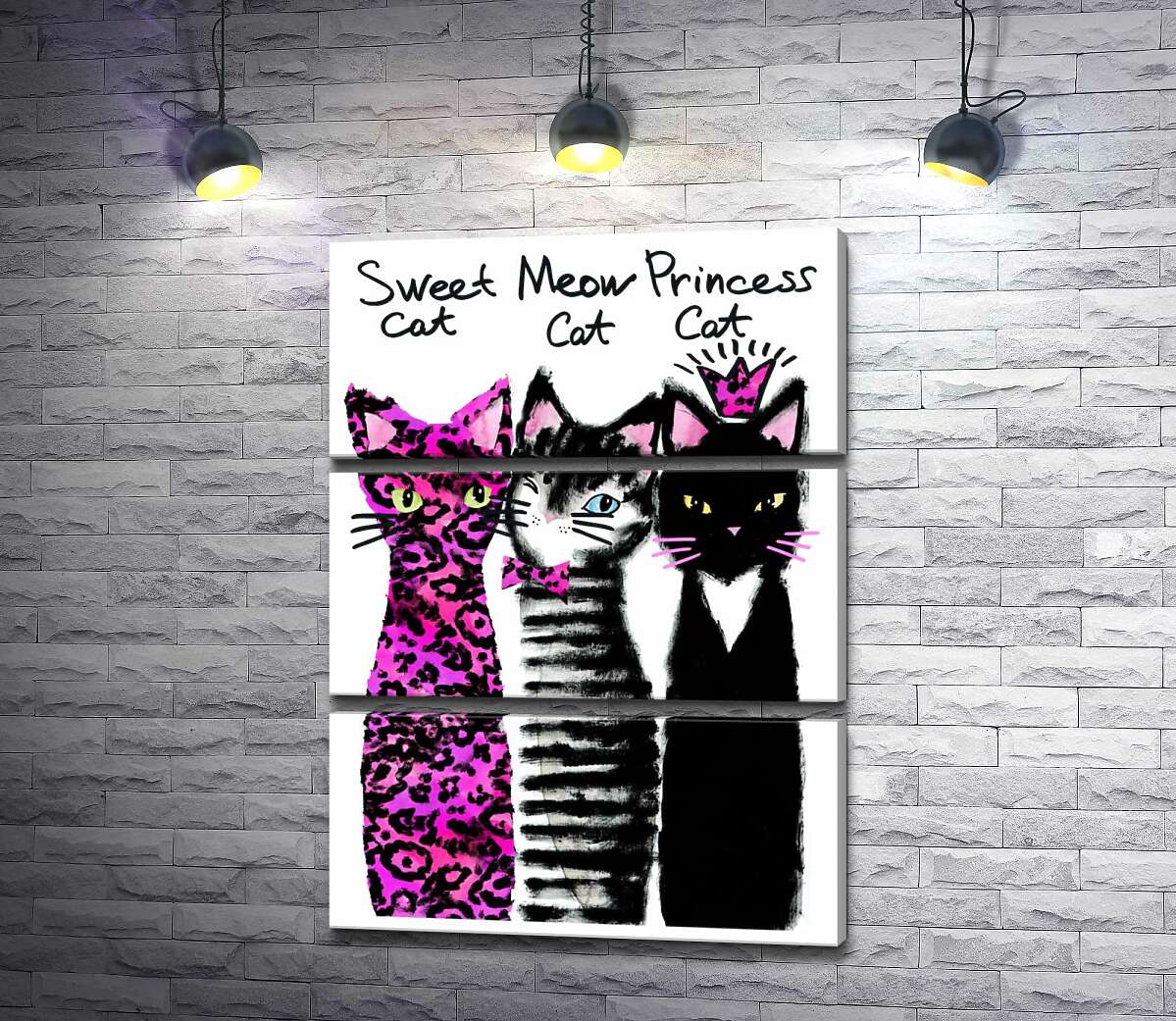 

Модульная картина ArtPoster Коты с розовыми акцентами 50x69 см Модуль №13