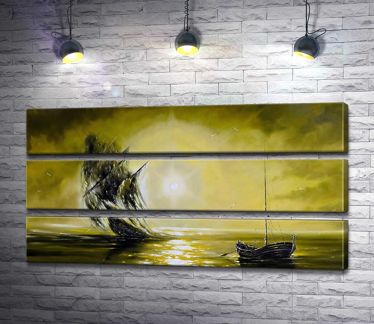 

Модульная картина ArtPoster "Летучий голландец" выныривает из морского дна 122x60 см Модуль №13