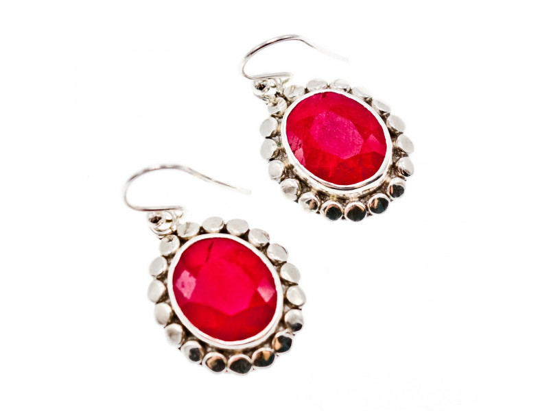 

Серебряные серьги с рубином Идеал Натуральный Sky Jewelry 003633