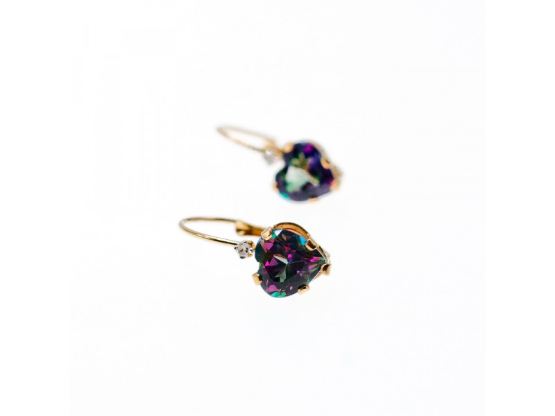 

Золотые серьги с александритом и бриллиантом Сердце Натуральный Sky Jewelry 003670