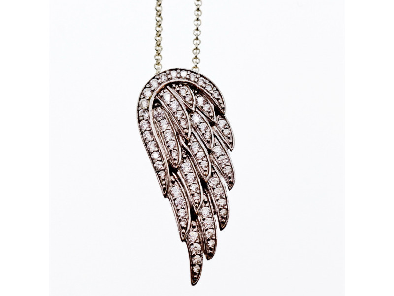 

Серебряная цепочка с кулоном с фианитами Крыло ангела Sky Jewelry 003736