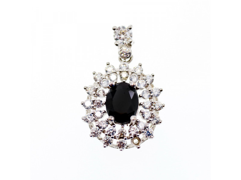 

Серебряный кулон со шпинелью и фианитами Натуральный Sky Jewelry 003787