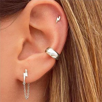 

Комплект сережек для хрящика MK1153-1 серебряные