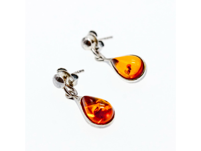 

Серебряные серьги с янтарем Капля Натуральный Sky Jewelry 003630