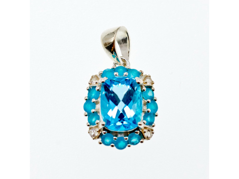 

Серебряный кулон с топазом и бериллом Океан цветов Натуральный Sky Jewelry 003721