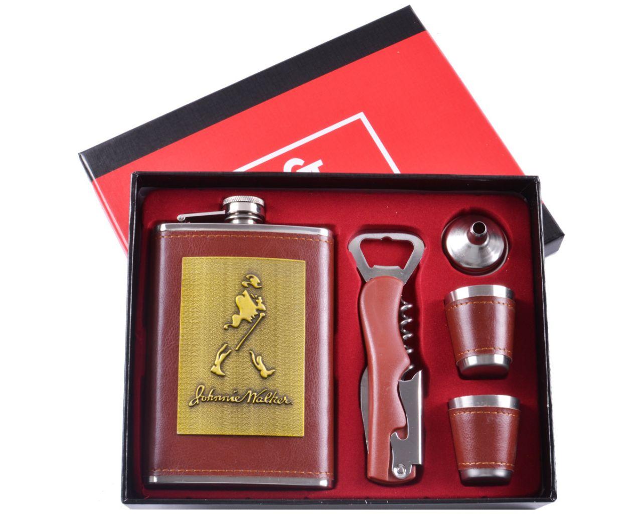 

Подарочный набор 5в1 фляга, рюмки, лейка, нож "Johnnie Walker" TZ-30