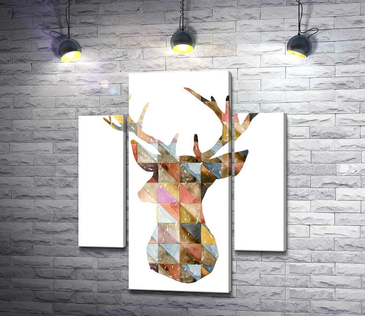 

Модульная картина ArtPoster Олень из узора треугольников 100x119 см Модуль №7