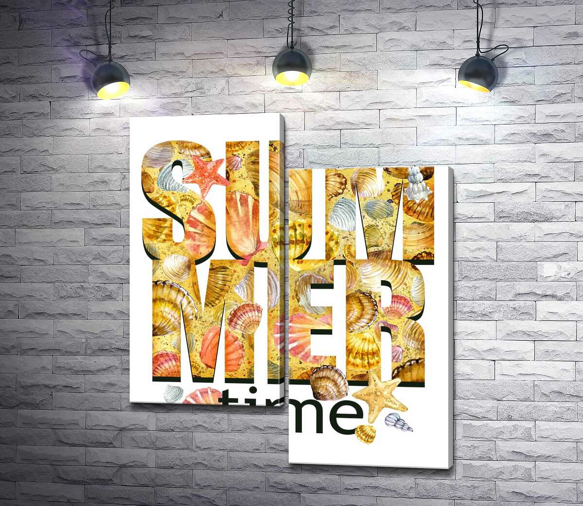 

Модульная картина ArtPoster Надпись "summertime" усыпана морскими ракушками 100x119 см Модуль №5