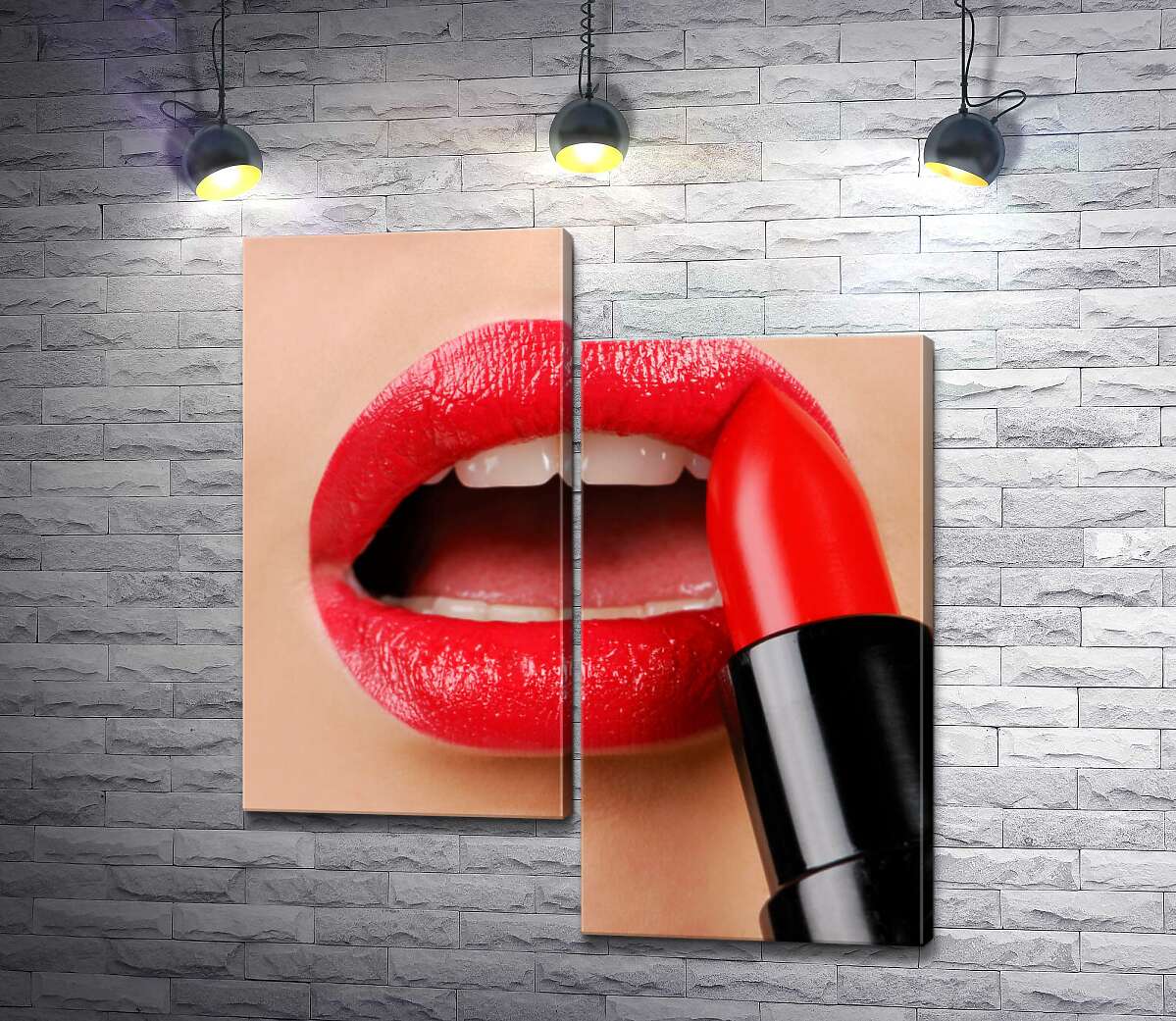 

Модульная картина ArtPoster Нежные губы, накрашенные красной помадой 100x112 см Модуль №5