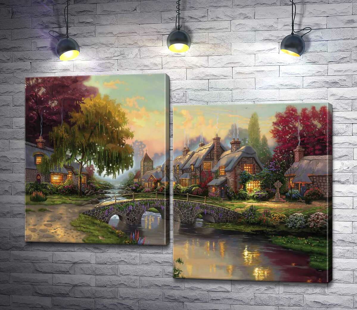 

Модульная картина ArtPoster Мост из брусчатки (Cobblestone Bridge) – Томас Кинкейд (Thomas Kinkade) 130x96 см Модуль №5