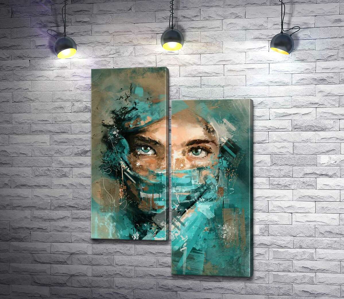

Модульная картина ArtPoster Небесные глаза юной мусульманки 130x183 см Модуль №5