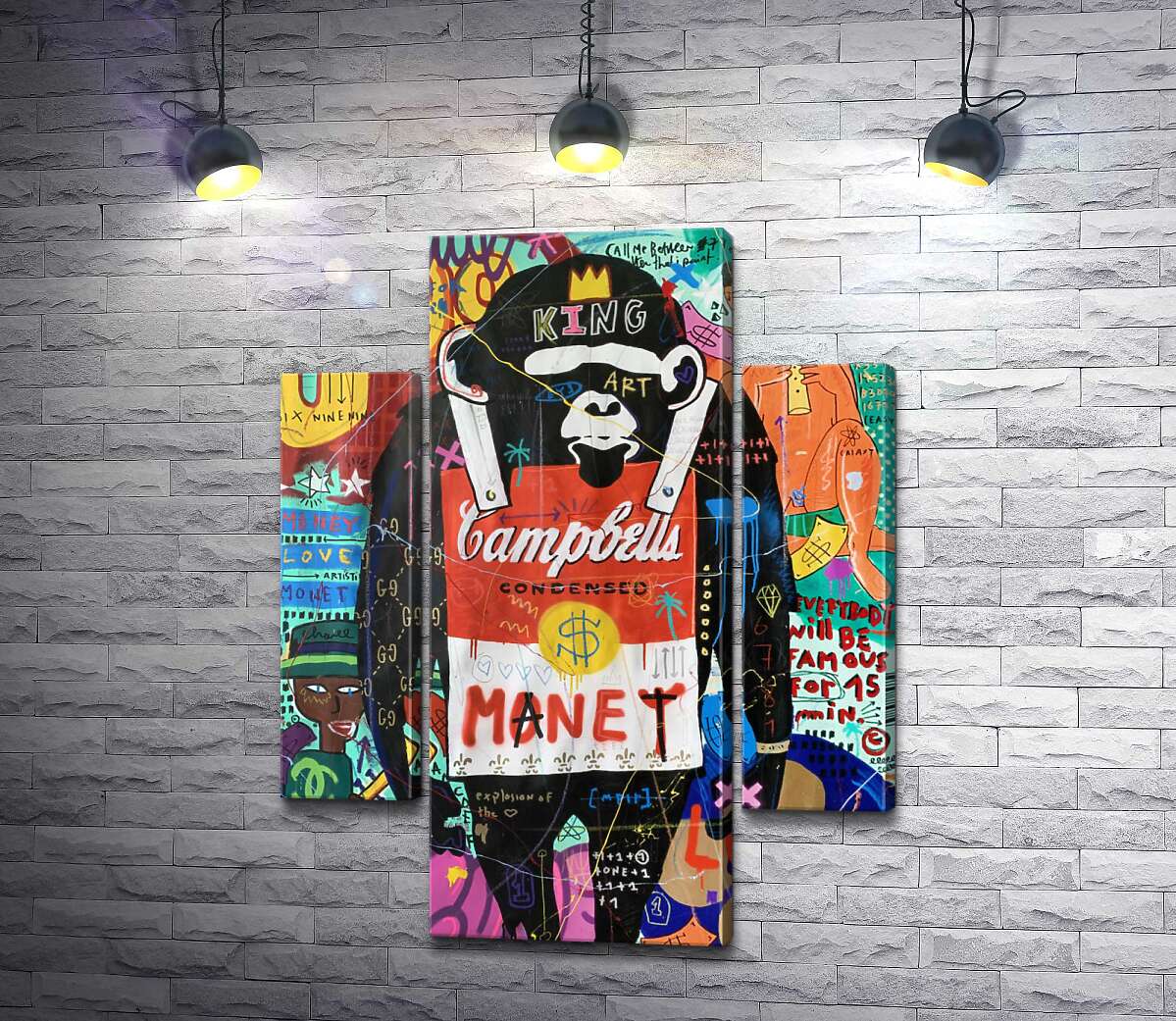 

Модульная картина ArtPoster Обезьяна с супом Кэмпбелл (Campbell's soup monkey) – Джисбар 80x105 см Модуль №7