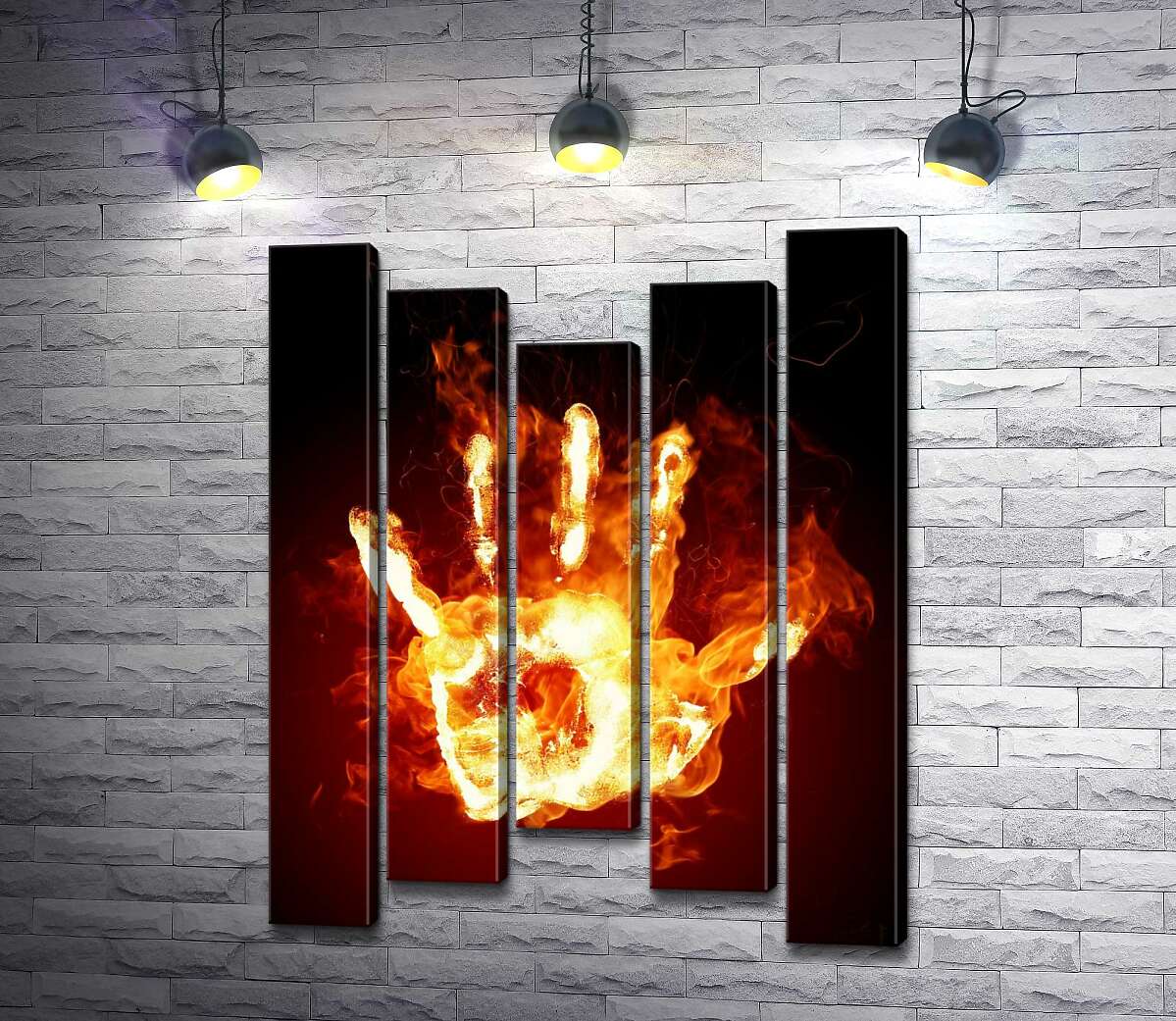 

Модульная картина ArtPoster Огненный отпечаток ладони 100x132 см Модуль №28